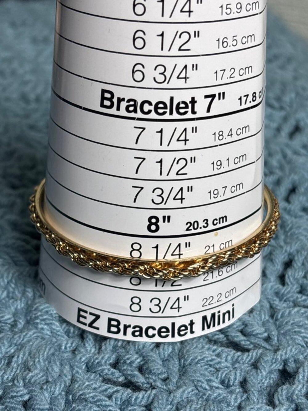 Goldtone Chain Bangle Bracelet 8.25 inches